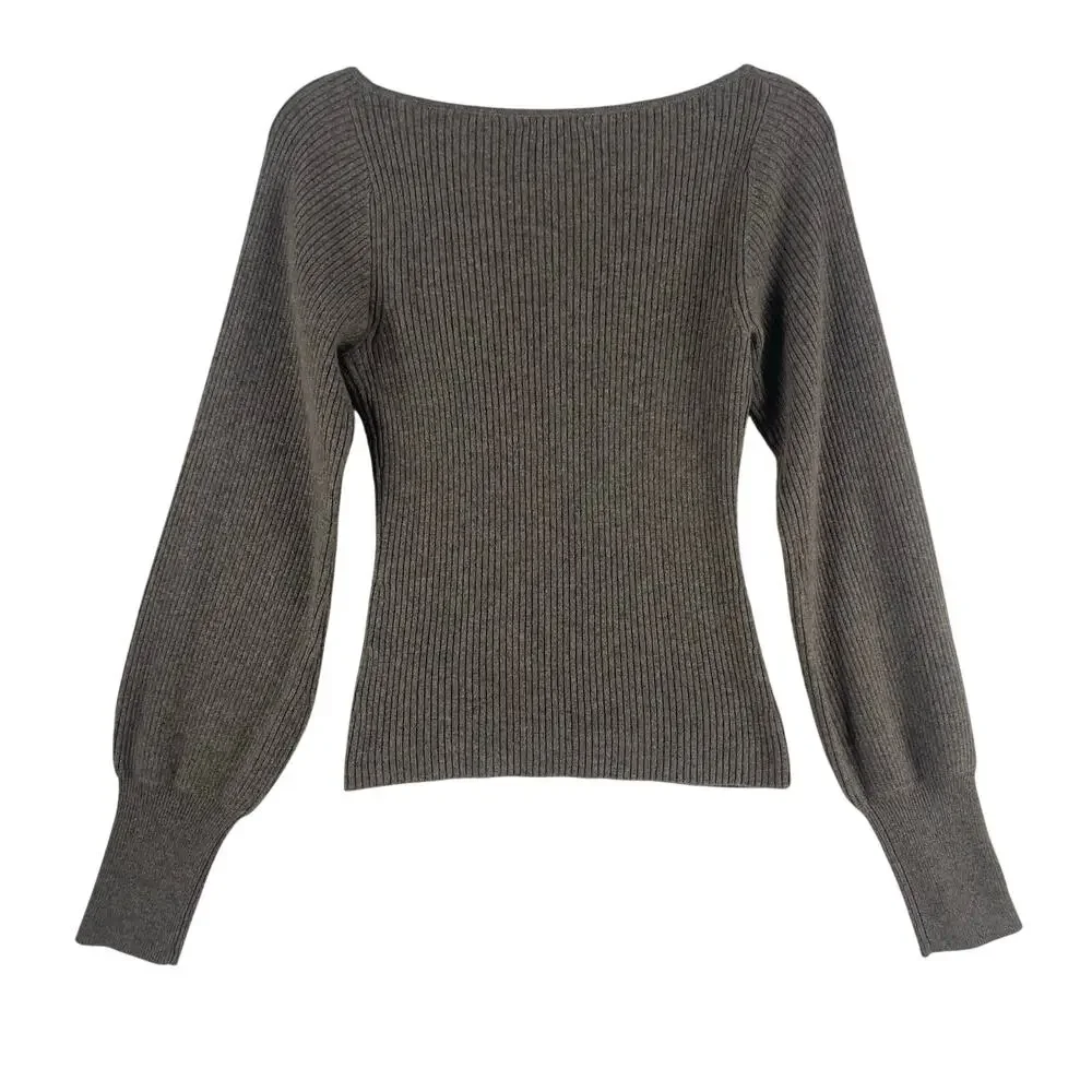 REFORMATION Hart Cashmere Sweater Cocoa SZ M Climate Neutral Certified